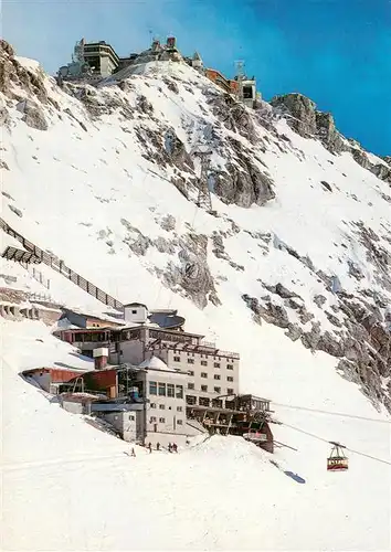 AK / Ansichtskarte  Seilbahn_Cable-Car_Telepherique Zugspitze Hotel Schneefernerhaus 