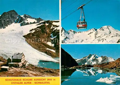 AK / Ansichtskarte  Seilbahn_Cable-Car_Telepherique oetztaler Alpen Schnalstal Schutzenhaus Schoene Aussicht 