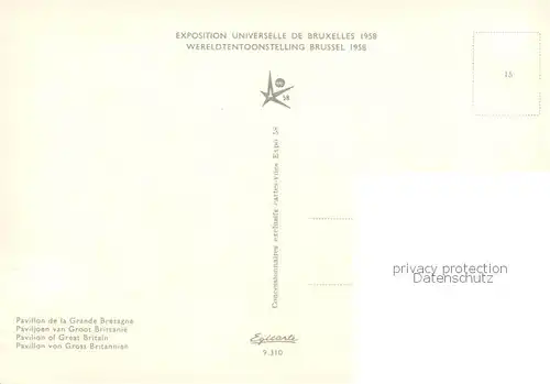 AK / Ansichtskarte 73826457 Exposition_Universelle_Bruxelles_1958 Pavillon von Gross Britannien 
