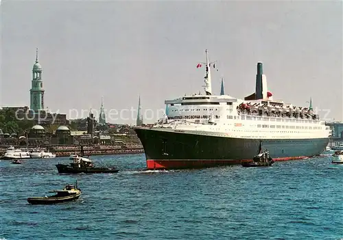 AK / Ansichtskarte  Dampfer_Oceanliner Hamburg Hafen Queen Elizabeth 2 