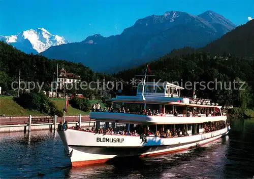 AK / Ansichtskarte 73826508 Dampfer_Binnenschifffahrt Interlaken Jungfrau MS Bluemlisalp 