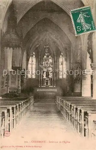 AK / Ansichtskarte Charmont_Marne Interieur de l Eglise Charmont Marne