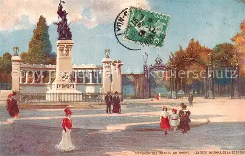 AK / Ansichtskarte Lyon_France Monument des Enfants du Rhone Entree du Parc de la Tete Nord Lyon France