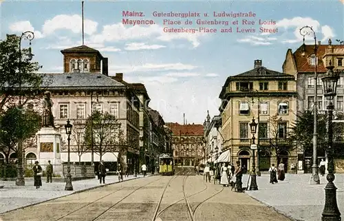 AK / Ansichtskarte 73826591 Mainz__Rhein Gutenbergplatz und Ludwigstrasse 