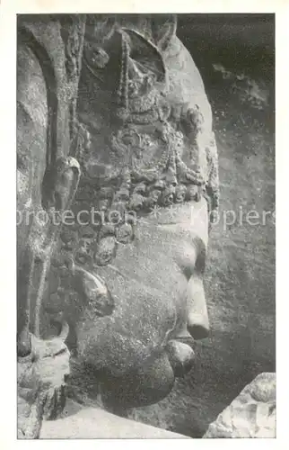 AK / Ansichtskarte 73826642 Elephanta_India Cave 1 Female face of Mahaedeva 