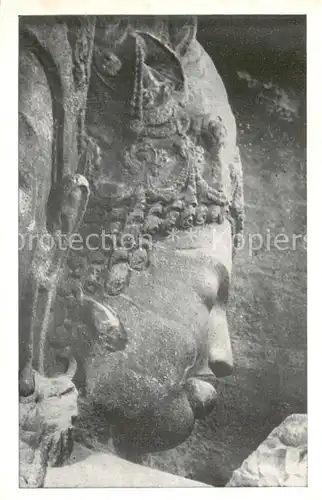 AK / Ansichtskarte  Elephanta_India Cave 1 Female face of Mahaedeva 