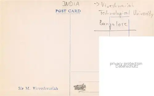 AK / Ansichtskarte  Bangalore_India Viveshwariah Technological University 