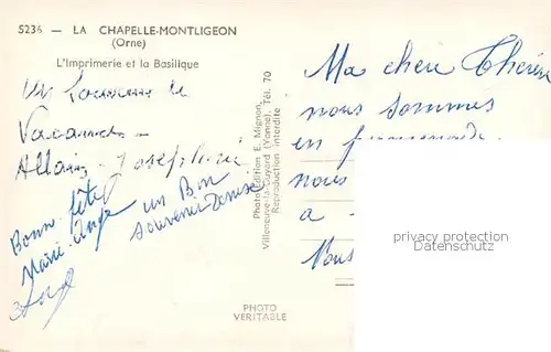 AK / Ansichtskarte La_Chapelle Montligeon_61 Imprimerie et la Basilique 