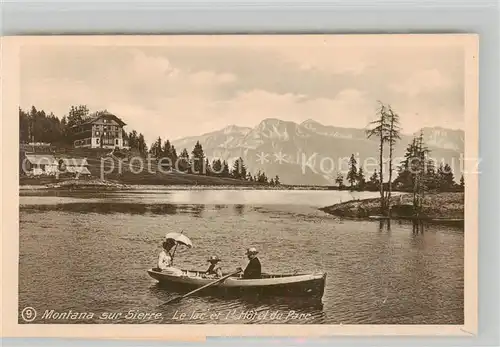AK / Ansichtskarte Montana_Crans_VS Le lac et lHotel du Parc 