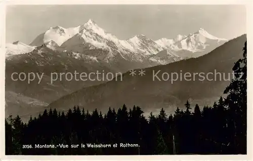 AK / Ansichtskarte Montana_VS Vue sur le Weisshorn et Rothorn Montana_VS
