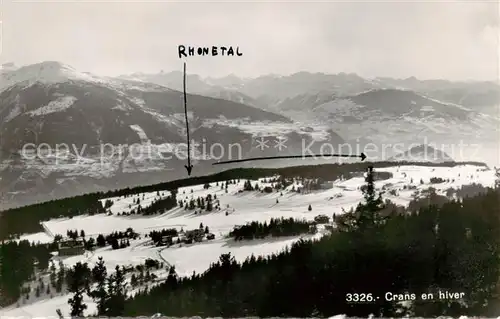 AK / Ansichtskarte Crans sur Sierre Panorama en hiver Crans sur Sierre