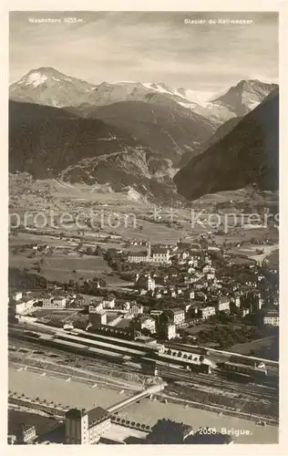 AK / Ansichtskarte Brigue_Brig_VS Vue aerienne Wasenhorn et Glacier de Kaltwasser 