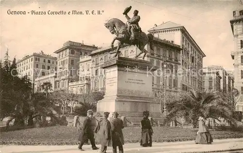 AK / Ansichtskarte  Genova_Genua_Liguria_IT Piazza Corvetto e Mon VE II 