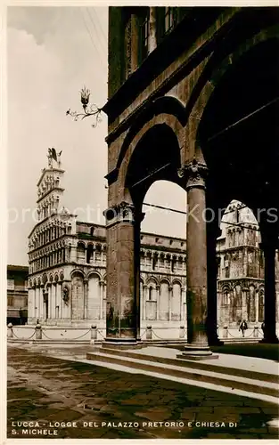 AK / Ansichtskarte 73826870 Lucca_Toscana_IT Logge del Palazzo Pretorio e Chiesa di San Michele 