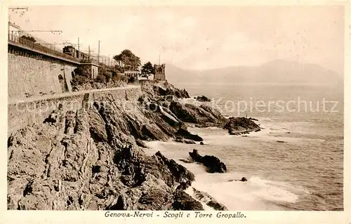 AK / Ansichtskarte  Nervi_Genova_Genua_Liguria_IT Scogli e Torre Gropallo 