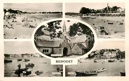 AK / Ansichtskarte Benodet_29_Finistere Plage du Trez Vue generale Le Port Eglise de Perguet Le petit Plage 