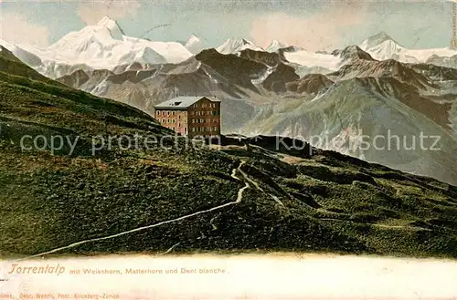 AK / Ansichtskarte Torrentalp_2470m_Albinen_VS mit Weisshorn Matterhorn und Dent Blanche 