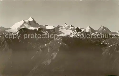 AK / Ansichtskarte Gemmipass_2322m_VS mit Weisshorn Gabelhorn Rothorn Matterhorn 