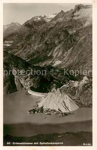 AK / Ansichtskarte Grimsel_Stausee mit Spitallammsperre 