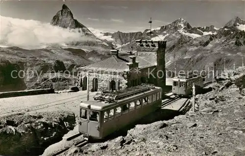 AK / Ansichtskarte Zermatt_VS Gornergrat Bahn Station und Matterhorn Zermatt_VS