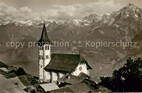 AK / Ansichtskarte Sion__Sitten_Seduno_VS Eglise de Veysonnaz Les Alpes Vaudoises et la Haut de Cry 