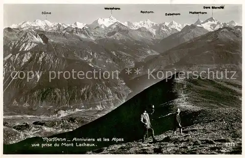 AK / Ansichtskarte Montana_VS Anniviers et les Alpes vue prise du Mont Lachaux Montana_VS