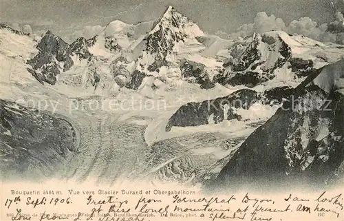 AK / Ansichtskarte Bouquetins_Matterhorn Vue vers Glacier Durand et Obergabelhorn Bouquetins Matterhorn