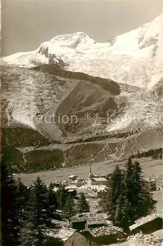 AK / Ansichtskarte Saas Fee_VS mit Alphubel Feegletscher 