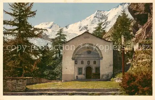 AK / Ansichtskarte Saas Fee_VS Kapelle zur Hohen Stiege mit Alphubel und Taeschhorn 