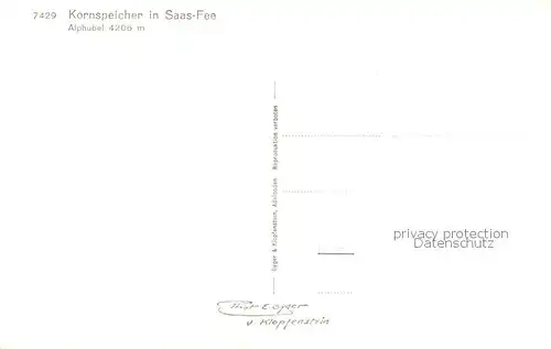 AK / Ansichtskarte Saas Fee_VS Kornspiecher mit Alphubel 