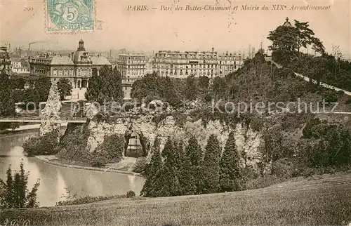 AK / Ansichtskarte Paris_75 Parc des Buttes Chaumont et Mairie du XIXe Arrondissement 