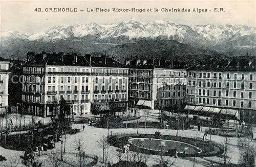 AK / Ansichtskarte Grenoble_38 La Place Victor Hugo et la Chaine des Alpes 