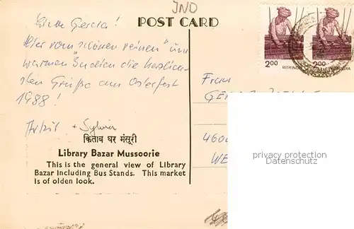 AK / Ansichtskarte  Mussoorie General view of Library Bazar inclucing Bus Stands Mussoorie