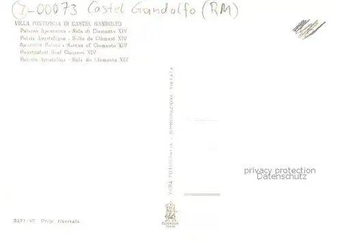 AK / Ansichtskarte 73827198 Castel_Gandolfo_Castelgandolfo Villa Pontificia di castel Gandolfo 