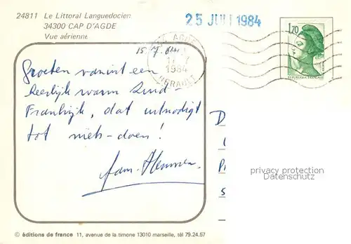 AK / Ansichtskarte Cap d_Agde Vue aerienne Cap d_Agde