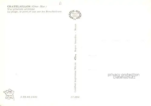 AK / Ansichtskarte Chatelaillon Plage_17_Charente Maritime Vue generale aerienne La plage le port et vue sur les Boucholeurs 