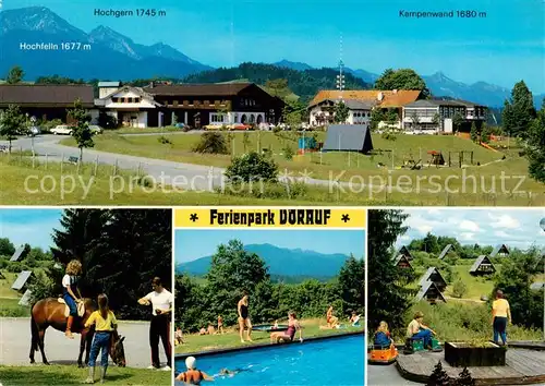 AK / Ansichtskarte  Siegsdorf_Oberbayern Ferienpark Dorauf Reiten Freibad Bungalows Siegsdorf Oberbayern