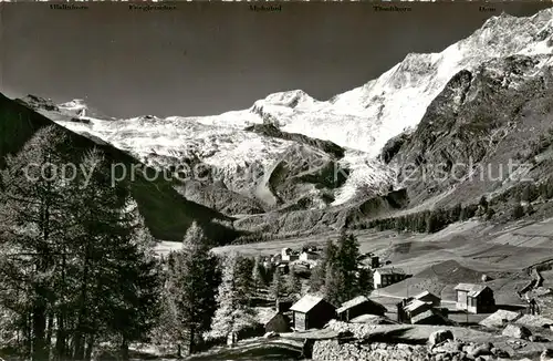 AK / Ansichtskarte Saas Fee_VS Feegletscher und Gletscheralp 