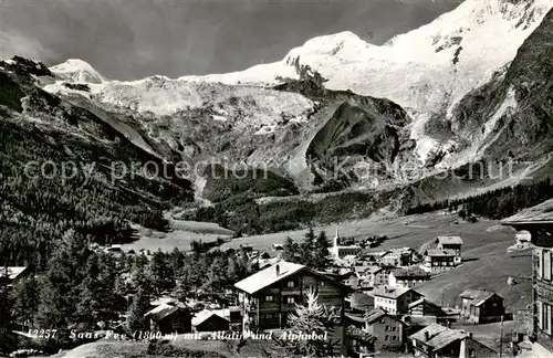 AK / Ansichtskarte Saas Fee_VS mit Allalin und Alphubel 