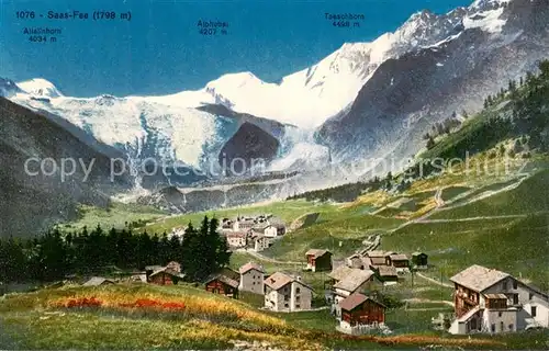 AK / Ansichtskarte Saas Fee_VS Allalinhorn Alphubel Taeschhorn 