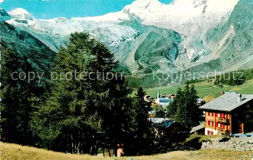 AK / Ansichtskarte Saas Fee_VS mit Feegletscher und Alphubel 