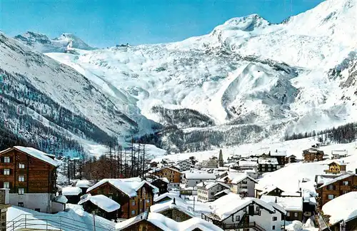 AK / Ansichtskarte Saas Fee_VS mit Allalinhorn Feegletscher und Alphubel 