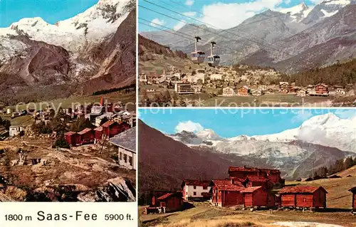 AK / Ansichtskarte Saas Fee_VS Panorama Seilbahn Alphuetten 