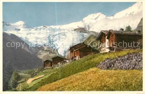 AK / Ansichtskarte Saas Fee_VS Hohnegg mit Allalinhorn Feegletscher und Alphubel 