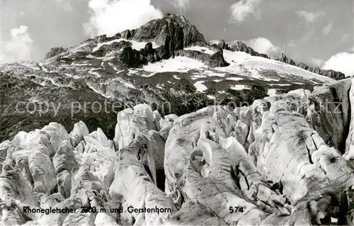 AK / Ansichtskarte Rhonegletscher_Glacier_du_Rhone_VS und Gerstenhorn 