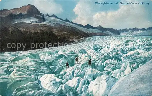 AK / Ansichtskarte Rhonegletscher_Glacier_du_Rhone_VS mit Gerstenhoerner 