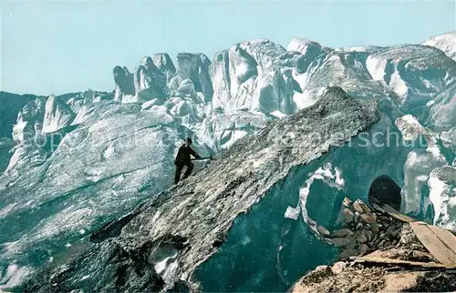 AK / Ansichtskarte Rhonegletscher_Glacier_du_Rhone_VS mit Eisgrotte 