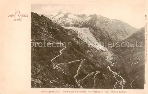 AK / Ansichtskarte Rhonegletscher_Glacier_du_Rhone_VS Panorama der Grimsel und Furka Route 
