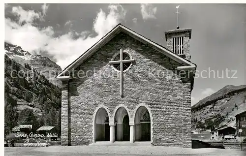 AK / Ansichtskarte Saas Grund_VS Kirche 