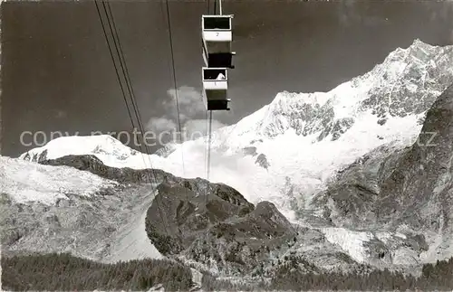 AK / Ansichtskarte Saas Fee_VS Seilbahn mit Alphubel Taeschhorn und Dom 